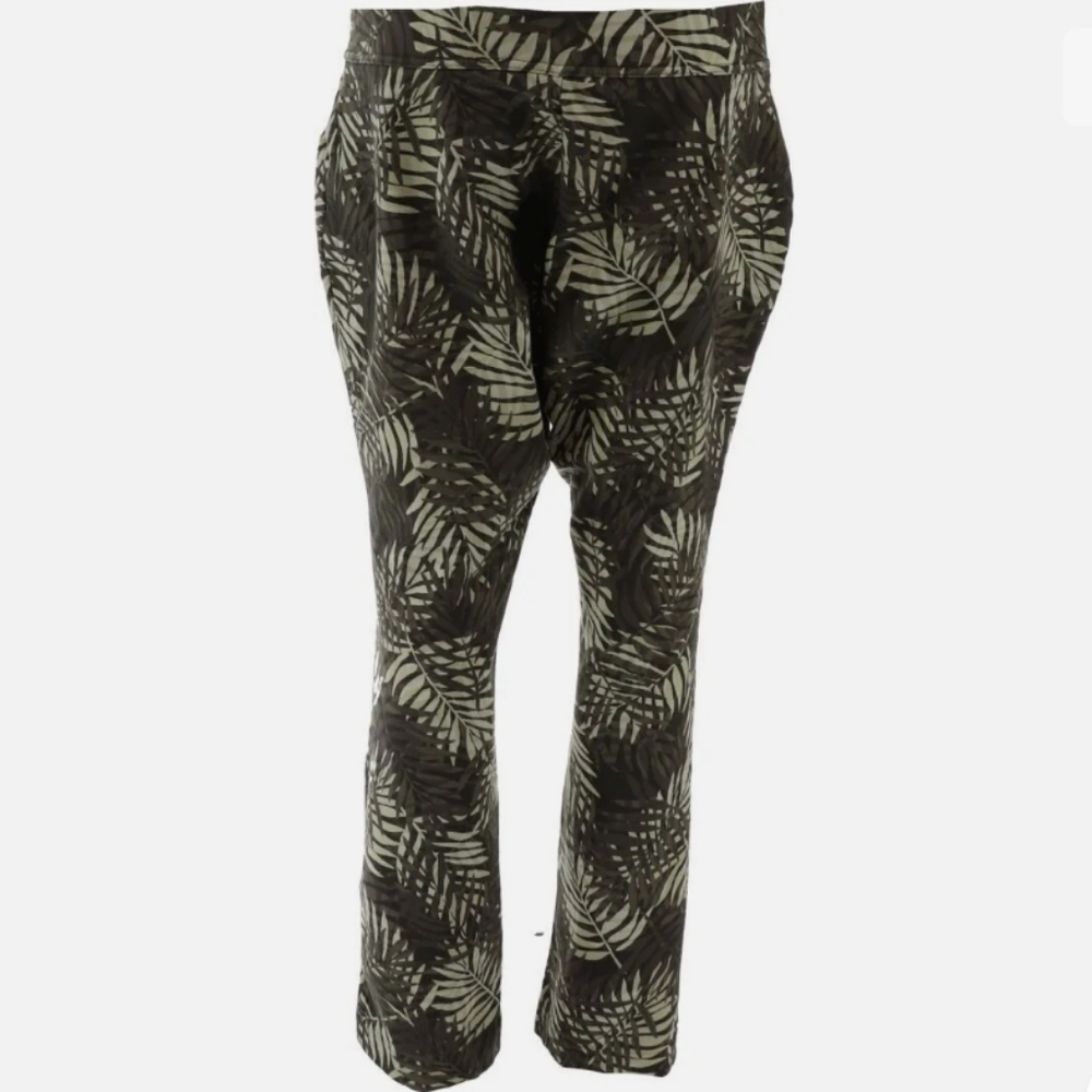 Lands' End Women's Tropical Palm Starfish Slim Leg Leggings Size Medium Petite - Picture 10 of 15